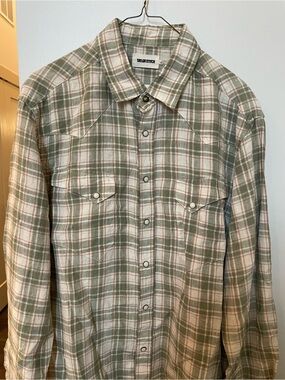 Taylor Stitch Olive & Cream Plaid Western Shirt